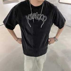 100% algodón Boxy Fit camiseta recortada logotipo personalizado Streetwear peso pesado Camiseta lisa de gran tamaño para hombres ropa de hombre - Product Image 4