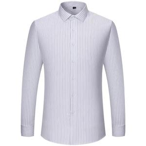 Chemise rayée à manches longues pour hommes, anti-rides, sans repassage, formelle, mode décontractée, chemises sociales de bureau. - Product Image 1