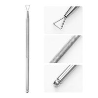 Outil de manucure double-embout en acier inoxydable réutilisable, écologique, pour retirer les cuticules et les peaux mortes