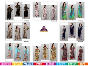 Afreen Dernier Kaftan Fancy exclusif pour femmes Polyester Crepe Digital Print Floor-Length Beachwear Stone Work Inspiré Africain - Product Image 2