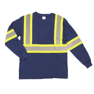 T-shirts personnalisés de haute qualité à haute visibilité, vêtements de travail de sécurité, t-shirts réfléchissants à manches longues et à col rond - Product Image 5