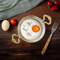 Poêles en cuivre classiques traditionnelles faites à la main pour la cuisson des œufs, des omelettes, avec des poignées ergonomiques en laiton martelé, ustensiles de cuisine écologiques