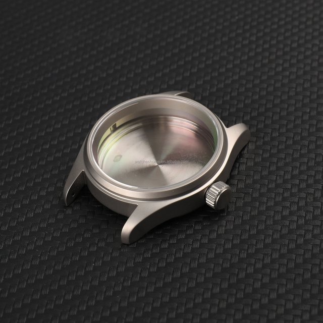 Grade 5 Titanium Watch Case 36mm Sapphire Glass 10BAR Waterproof Screw Down Crown Back for Custom Mechanical Watch Parts