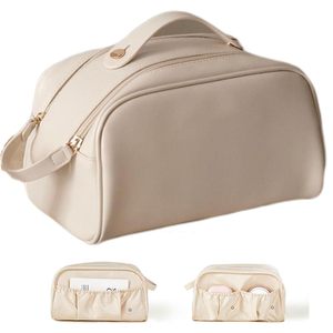 Classical Fashion <b>Makeup</b> Travel Cosmetic Organizer Zipper Top-Handle Leather <b>Case</b> Eco-Friendly Customized Logo Opp Bag - Product Image 6