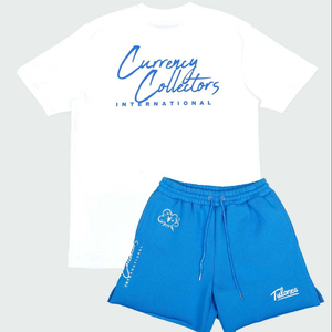 Novedad de verano, conjuntos de pantalones cortos informales para hombre, ropa de marca sólida, camiseta de manga corta de dos piezas, pantalones cortos y chándal, estilo urbano - Product Image 1