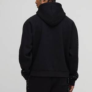 Vente en gros de sweats à capuche noirs avec logo Stones personnalisés pour hommes sweats à capuche d'hiver respirants et écologiques Streetwear décontracté sweats à capuche imprimés pour hommes - Product Image 2