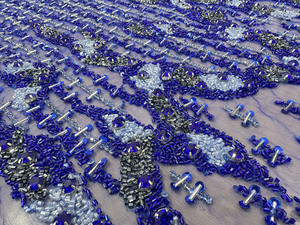 Thiết kế mới của màu xanh màu sắc đám cưới ren vải Váy cưới cô dâu thêu Wedding Dress Bridal Gown Evening Party Wear Dress - Product Image 6