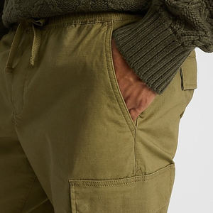 Pantalones cargo casuales de diseño personalizado para hombre, 100% algodón, pantalones de lona, pantalones deportivos, rectos, largos, con múltiples bolsillos para hombre - Product Image 4