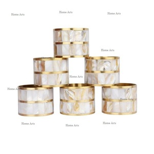 Anneau de serviette en bois et nacre de qualité supérieure, dernier design, forme ronde, anneau de papier de soie pour fournisseur en gros - Product Image 2