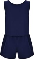 Sommer Damen 2-teiliges Baumwoll-Leinen Anti-Schrumpf Cartoon-Print High Street Locker Sitzender Rundhals Ärmelloses Crop Tank Top