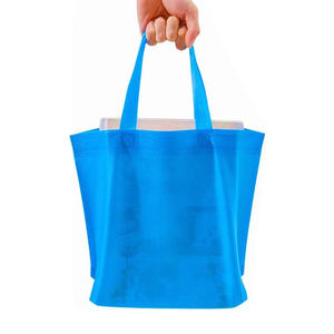 กระเป๋าโท้ทหลากสีแบบใช้ซ้ำได้ถุงของขวัญด้านหนึ่งว่างเปล่าสีไม่ทอพิมพ์ลายออกแบบได้ตามต้องการสำหรับใช้ในซูเปอร์มาร์เก็ต - Product Image 5