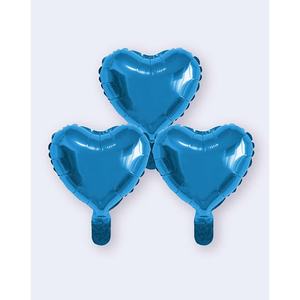 Ballon cœur en aluminium bleu 10 pouces pour décorations de fête - Product Image 1