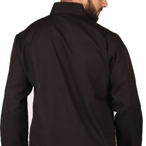 Fermeture éclair directe pour hommes thobes dubaï couleur noire pour Eid vêtements islamiques thobe jubbah à manches longues - Product Image 6