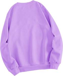 Sudadera informal de algodón 100% de gran tamaño para mujer, jersey de manga larga, cuello redondo, capucha, forro liso teñido, primavera invierno - Product Image 2