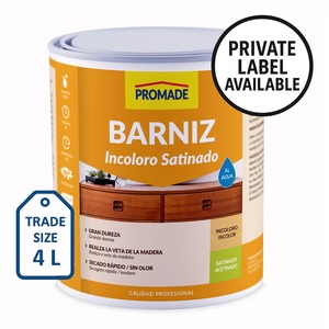 Vernis pour bois d'intérieur à base d'eau OEM, finition satinée transparente, faible odeur, résistant aux rayures, étiquette privée disponible, 4 L - Product Image 2