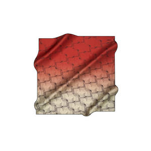 <b>Red</b> <b>Silk</b> Crepe Satin Square Scarf with Pattern - Product Image 2