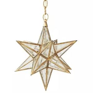 High Demanding Metal Golden <b>Star</b> Hanging Xmas Ornaments For Hotel And Malls Decorations Luxurious Items - Product Image 2