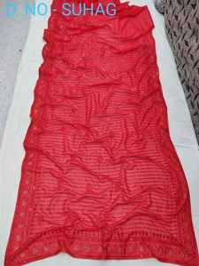 ชุดเดรสสตรีผ้าจอร์เจียแบบเย็บปักลายพร้อมเสื้อชิ้นสำหรับงานแต่งงานและงานปาร์ตี้ของอินเดีย - Product Image 6