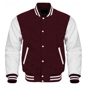 Chaqueta universitaria hecha con mangas de cuero de imitación Classic Two Tone Look Designed CollegeBaseballjacket para hombres DDP Shipping - Product Image 1