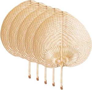 Abanico de Mano Tradicional de Bambú Mini con Hoja de Palma y Rafia, Abanico Vietnamita Tallado para Bodas de Verano - Product Image 6