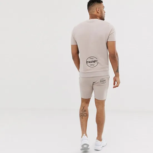Chándal de camisa corta personalizado de alta calidad OEM para hombre, conjuntos de pantalones cortos de dos piezas deportivos de verano transpirables con diseños estampados informales - Product Image 3