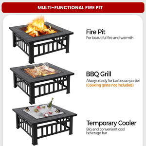 Brasero Multifuncional para Exteriores, Estufa de Leña, Fogata Portátil de Gas con Cubierta, Protector de Chispas y Palo para Leña - Product Image 6