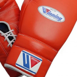 Gants de boxe professionnels à lacets, orange, cuir véritable, gants d'entraînement et de sparring, équipement de combat artisanal - Product Image 3