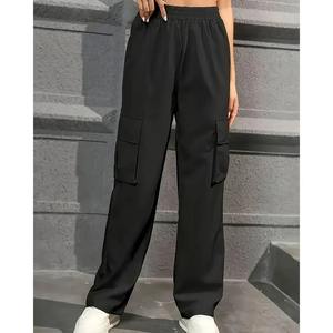 Pantalon large et ample à taille basse pour femmes Y2K, à cordon de serrage, à séchage rapide, multi-poches, pour l'extérieur. - Product Image 6