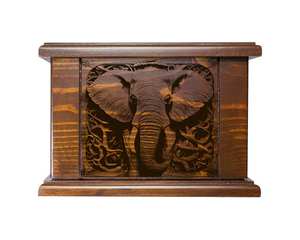 Urne funéraire éléphant taille adulte urne funéraire en bois gravée vie sauvage urne funéraire en bois avec personnalisation - Product Image 5