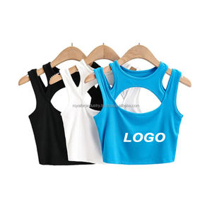 NOVEDAD DE VERANO 2025, camisetas recortadas de Color sólido para mujer, camisetas sin mangas sexis informales de 2 piezas, camisetas sin mangas con botones de encaje, decoración hueca frontal - Product Image 1
