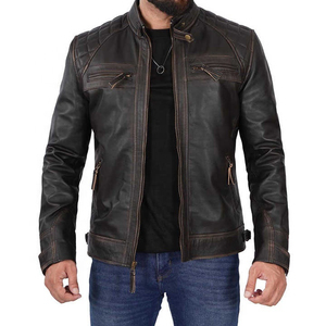 Unisex <b>genuine</b> <b>leather</b> <b>jacket</b> classic biker outerwear warm stylish fashion wear slim fit design wholesale custom logo - Product Image 1