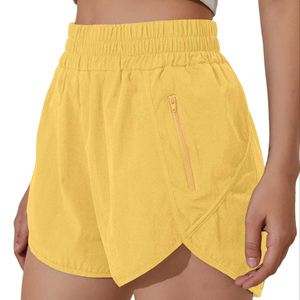 Short avec poches zippées Short personnalisé taille haute de haute qualité à séchage rapide Couleurs unies Short de survêtement d'été décontracté pour femmes - Product Image 3