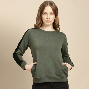 Venta al por mayor nuevo diseño sólido algodón Sudadera Mujer cuello redondo Top venta mujer logotipo personalizado sudadera - Product Image 1