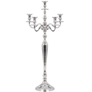 Decoración de Mesa 5 brazos portavelas espejo pulido boda candelabros decoración uso en precio asequible - Product Image 3