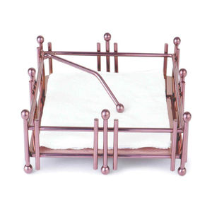 Elegante Servilletero de Alambre Metálico con Soporte Decorativo Cuadrado para Servilletas, Moderno Servilletero de Metal Color Oro Rosa para Mesa de Comedor - Product Image 3