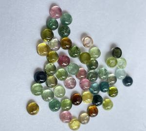 Cabujón redondo de turmalina Multicolor Natural de 2,5mm de alta calidad-Turmalina Multicolor suelta de alta calidad - Product Image 2