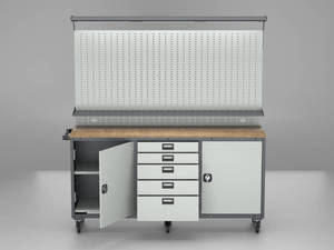 Industrial Workshop Furniture <b>Tool</b> Cabinet with <b>Pegboard</b> System Modular Design <b>Tool</b> Cabinet Workbench <b>for</b> Automotive Workshop - Product Image 3