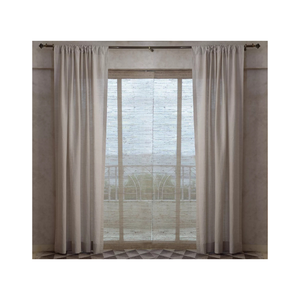 Look d'impression de bloc rustique blanc sur mesure 5x7 pieds à la main 100% coton brodé Texture rideaux avec rideaux en tissu lavable - Product Image 1