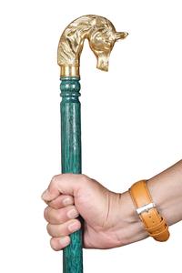 Solid Wood Hiking Walking Cane Durable Brass T-Handle Stylish Vintage Design Portable Collapsible Adjustable Carved 3-Section - Product Image 2