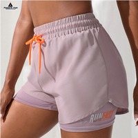 Derniers shorts de sport à double couche à fort impact pour femmes à la mode avec cordon de serrage à séchage rapide avec short de yoga de gymnastique de poche