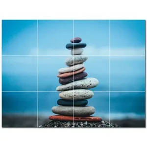 ภาพจิตรกรรมฝาผนังกระเบื้องเซรามิกขนาด48 "X 36" PT500927กระเบื้องหิน12X12ชิ้น - Product Image 1