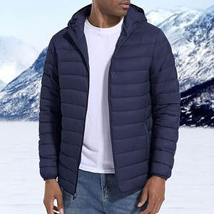 Veste matelassée légère pour homme de haute qualité avec capuche, résistante à l'eau, coupe-vent, isolée, design personnalisé OEM, broderie - Product Image 4