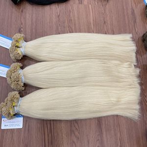 Lot de mèches de cheveux humains vierges vietnamiens Thanh S410 100 % naturels, pointe plate, blond Remy, tissage lisse, teint, 100 g - Product Image 2