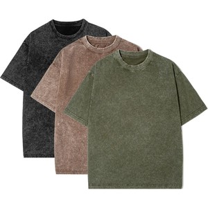 <b>Oversized</b> Cotton <b>T</b>-<b>Shirt</b> Men Solid Color Washed O-<b>Neck</b> Short Sleeve Casual Loose Fit Regular Length - Product Image 6