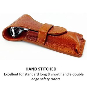 Estuche de cuero de maquinilla de afeitar de seguridad de doble filo | Funda protectora duradera para maquinilla de afeitar para hombres - Product Image 5