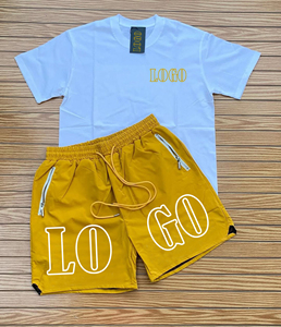 Ensemble 2 pièces homme été 2025 en coton 100% séchage rapide – Chemise et short – Vente en gros - Product Image 1