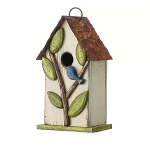 Décoration de jardin Maison d'oiseau en métal Décoration de cour Art de jardin Piquet d'artisanat Maison d'oiseau en métal Cabane d'oiseau en métal tout temps Vente en gros - Product Image 6