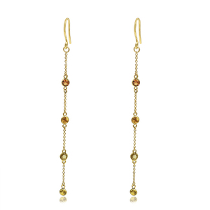 Custom <b>fashion</b> new design gemstone <b>earring</b> gold plated 925 sterling silver zircon white gemstone <b>drop</b> <b>earrings</b> - Product Image 3