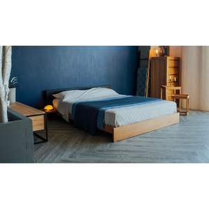 Cama con plataforma de madera de teca minimalista - Product Image 6