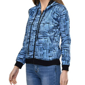 เสื้อมีฮู้ดผ้าคอตตอน450 GSM เสื้อฮู้ดแบบสวมหัวมีซิปเต็มตัวสำหรับผู้หญิงมีโลโก้ที่กำหนดเองได้สไตล์เกาหลีเสื้อฮู้ดถักทรงโอเวอร์ไซส์ระบายอากาศได้ดี - Product Image 1